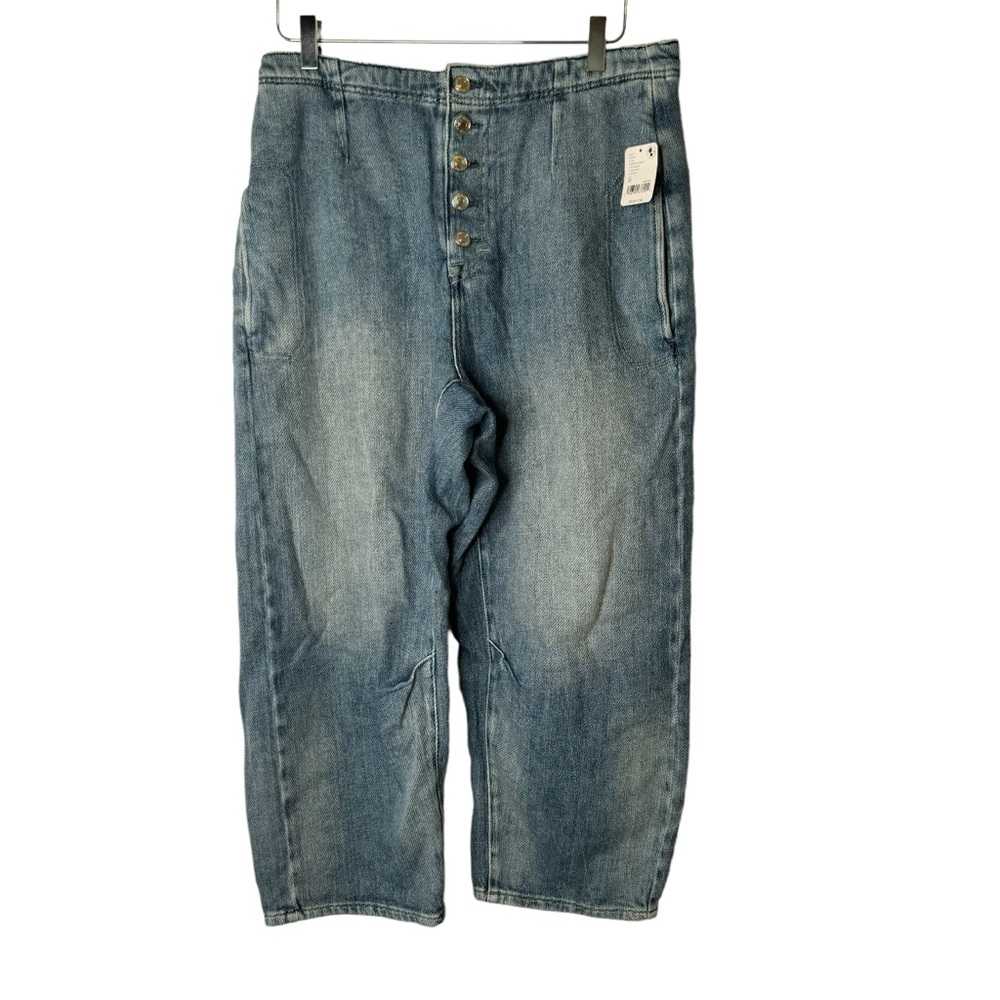 NWT We the free Free People Osaka mid rise barrel lightweight jean button fly 29 - Picture 8 of 14